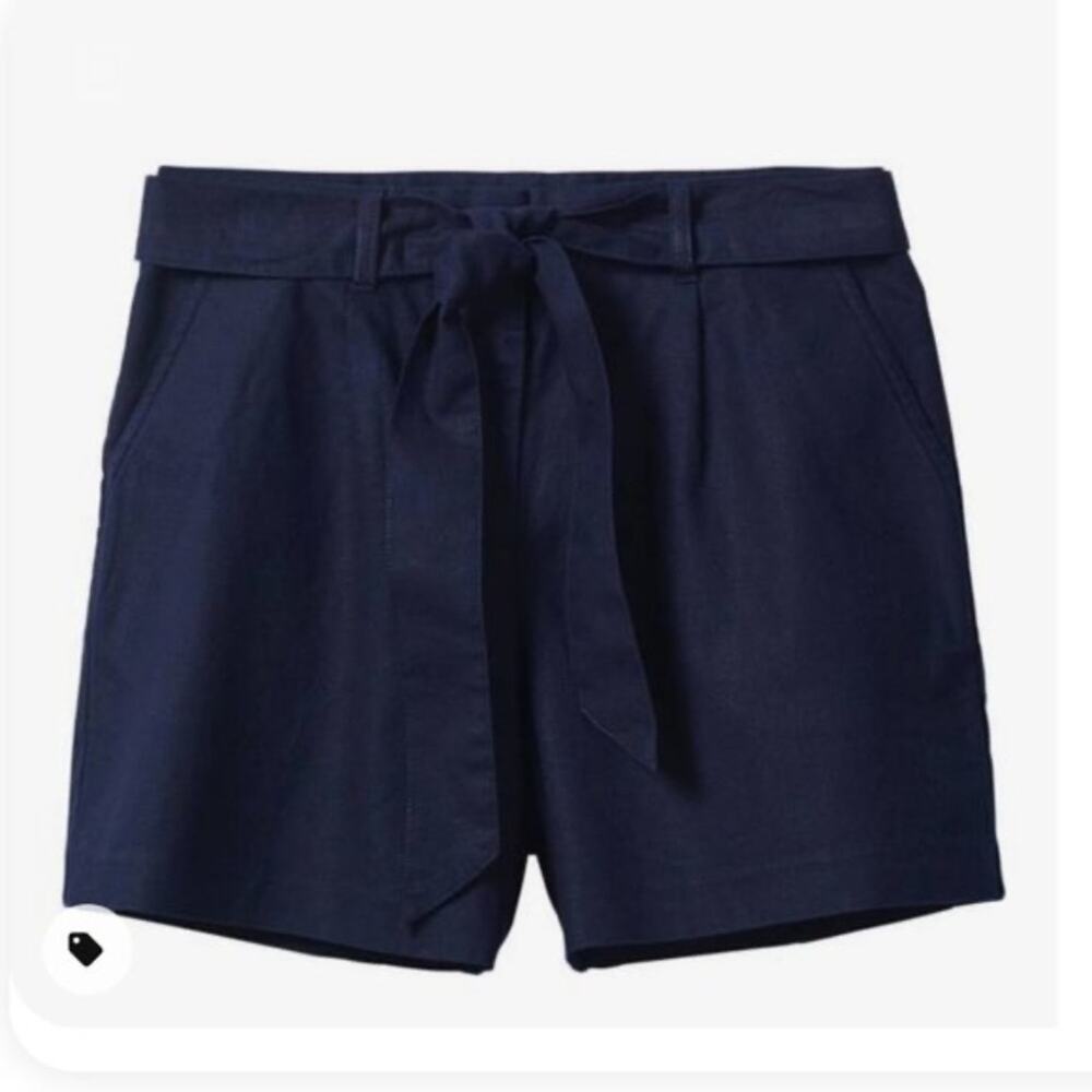 Boden Cora Linen Shorts Navy 4 - Picture 2 of 9